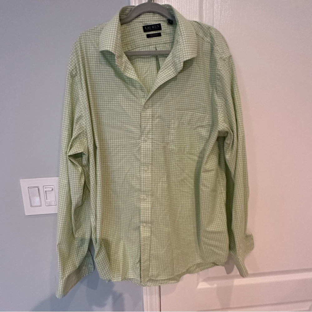 Ralph Lauren Men's Mint Green Plaid Shirt